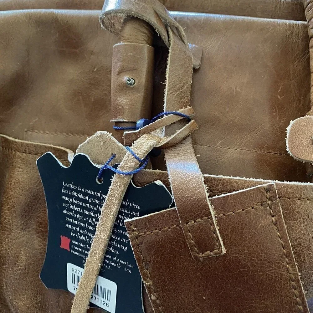 Amerileather Holmes Investigator Bag Brown Leather Pockets Dual Handle New